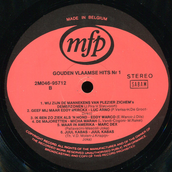 Various – Gouden Vlaamse Hits Vol. 1 (1974) – Hoes