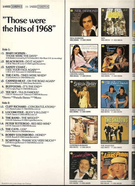 Various – Those Were The Hits Of 1968 (1984) – Foto 1