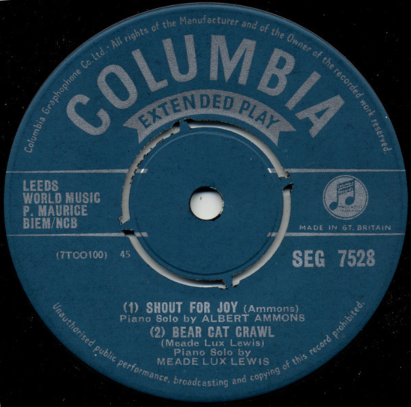 Albert Ammons – Shout For Joy / Bear Cat Crawl / Cafe Society Rag / Honky Tonk Train Blues (1954) – Hoes