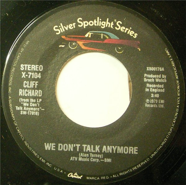 Cliff Richard – We Don't Talk Anymore / Dreaming – Hoes