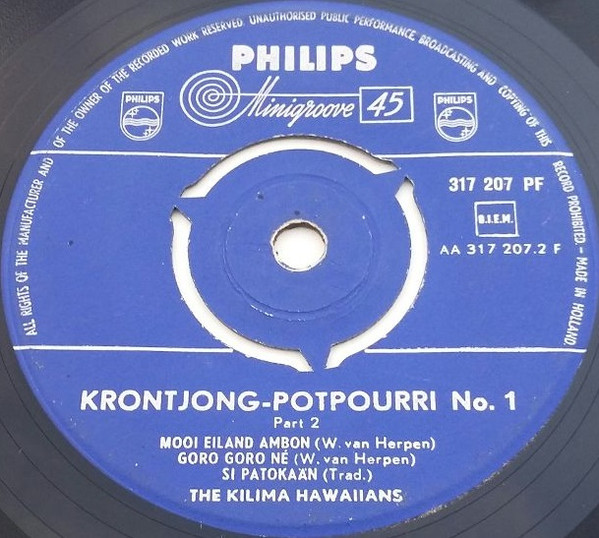 De Kilima Hawaiians – Krontjong Potpourri No. 1 – Hoes