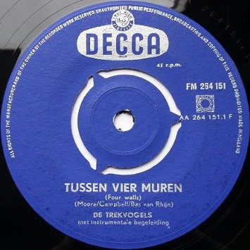 De Trekvogels – Tussen Vier Muren / Op De Steiger (1957) – Hoes