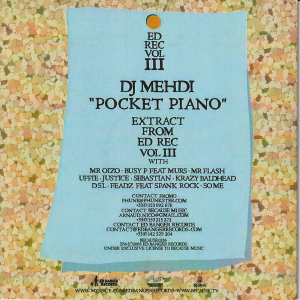 DJ Mehdi – Pocket Piano Single (Extract From Ed Rec Vol. III) (2008) – Hoes