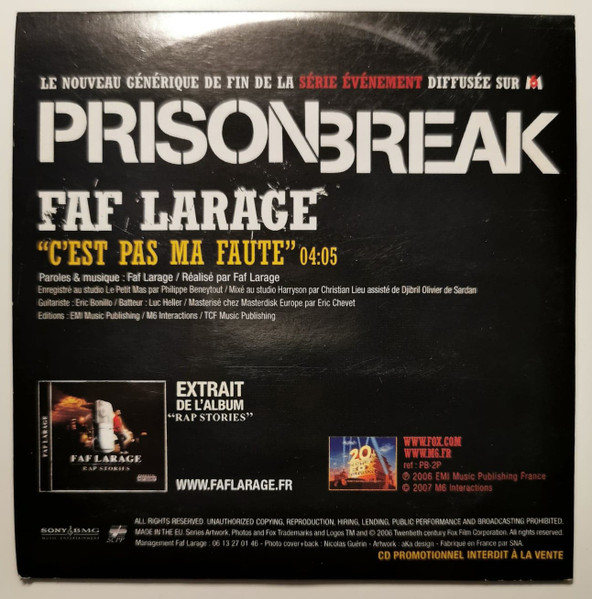 Faf Larage – C'est Pas Ma Faute (Prison Break) (2007) – Hoes