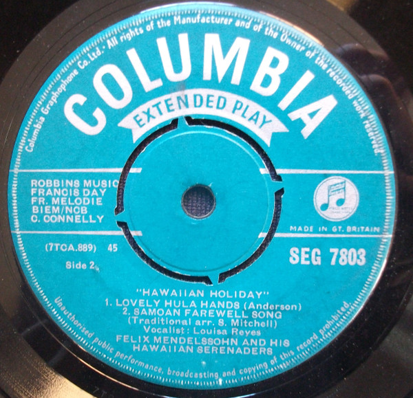Felix Mendelssohn & His Hawaiian Serenaders – Hawaiian Holiday (1958) – Hoes
