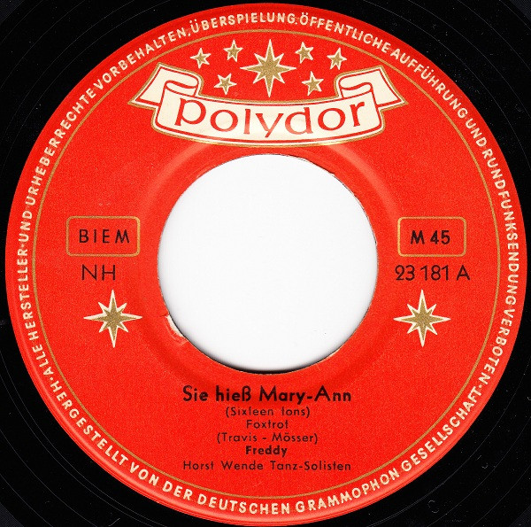 Freddy Quinn – Sie Hieß Mary-Ann (1956) – Hoes
