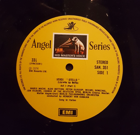 Giuseppe Verdi – Otello (1974) – Hoes