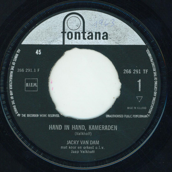 Jacky Van Dam – Hand In Hand, Kameraden / De Twee Veteranen (1963) – Hoes