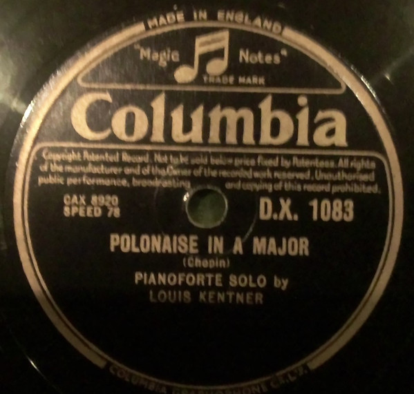 Louis Kentner – Polonaise In A Major / Etude In C Minor – Hoes