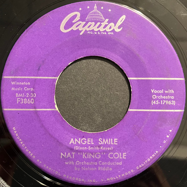 Nat King Cole – Angel Smile / Back In My Arms (1957) – Hoes