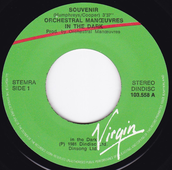 Orchestral Manoeuvres In The Dark – Souvenir (1981) – Hoes