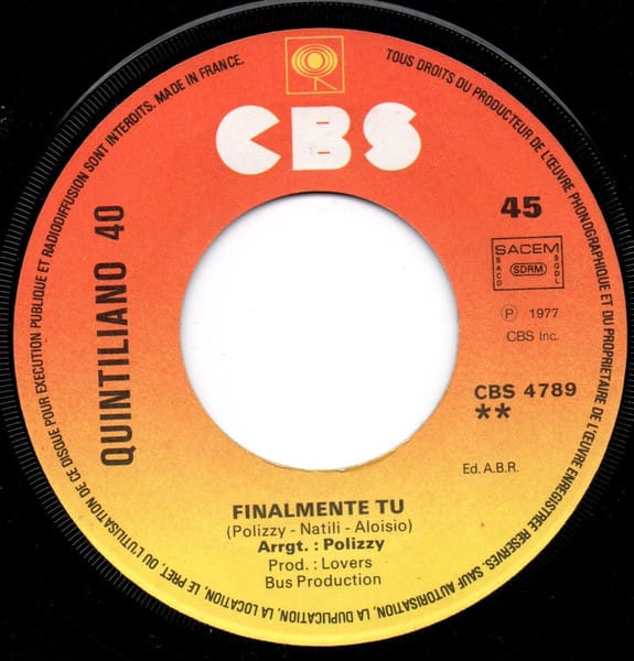 Quintiliano 40 – L'Immensa Verità / Finalmente Tu (1977) – Foto 1