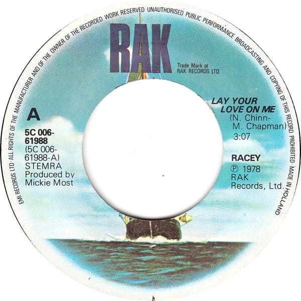 Racey – Lay Your Love On Me / I Believed You (1979) – Foto 2