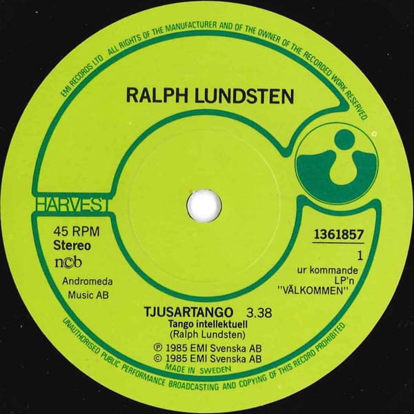 Ralph Lundsten – Tjusartango / Drömska Dagar (1985) – Foto 2