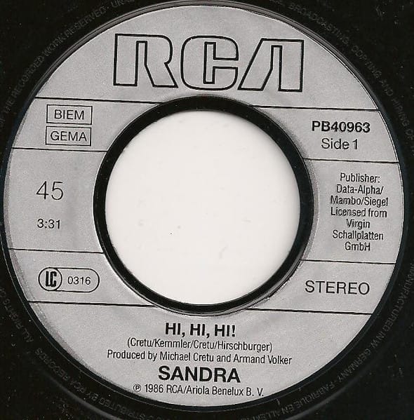 Sandra – Hi! Hi! Hi! (1986) – Foto 2