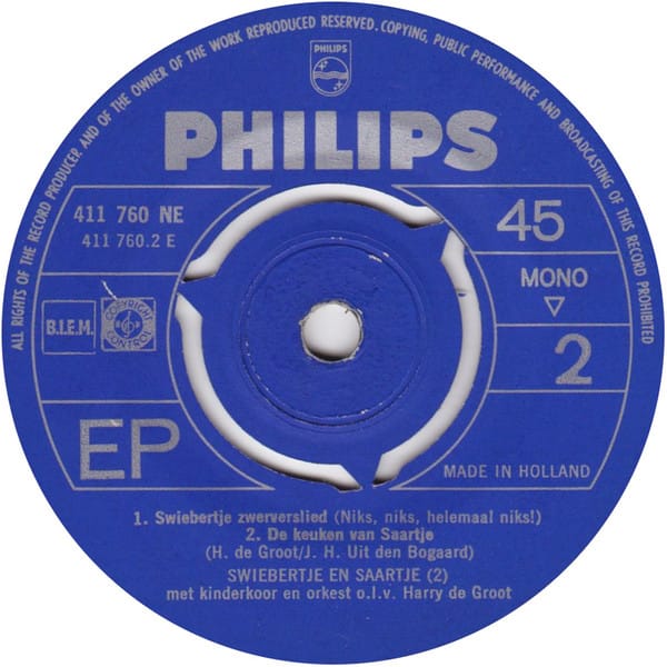 Swiebertje – Swiebertje En Bromsnor / Swiebertje's Zwerverslied / De Keuken Van Saartje / Swiebertje (1964) – Foto 1