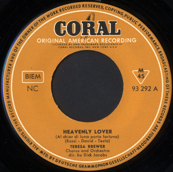 Teresa Brewer – Heavenly Lover / Fair Weather Sweetheart (1959) – Hoes