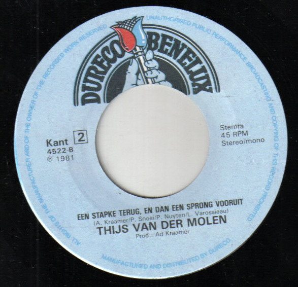 Thijs Van Der Molen – Als Ik Je Zie / Een Stapje Terug (1981) – Hoes
