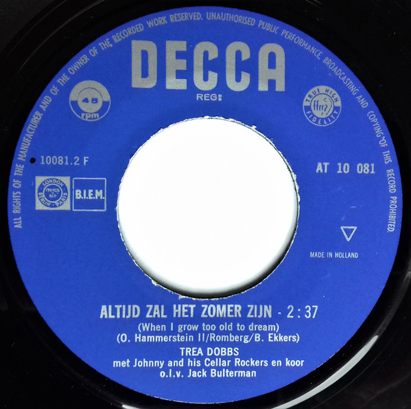 Trea Dobbs – Altijd Zal Het Zomer Zijn / Hi-Lili, Hi-Lo (1964) – Hoes