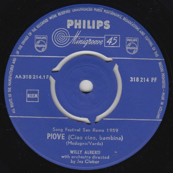 Willy Alberti – Piove (Ciao Ciao, Bambina) (1959) – Hoes