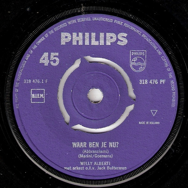 Willy Alberti – Waar Ben Je Nu? (1961) – Hoes