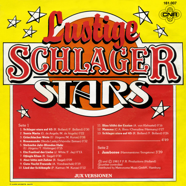 Die lustigen Schlagerstars – Lustige Schlager Stars (1981) – Hoes