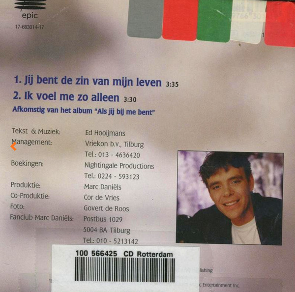 Marc Daniëls – Jij Bent De Zin Van Mijn Leven (1996) – Hoes