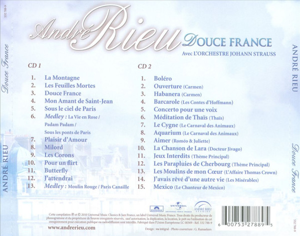 André Rieu – Douce France (2010) – Hoes