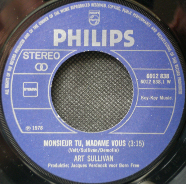 Art Sullivan – Monsieur Tu, Madame Vous (1978) – Hoes