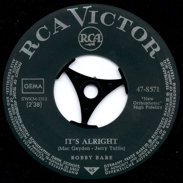 Bobby Bare – It's Alright / You Picked A Perfect Day (1965) – Hoes