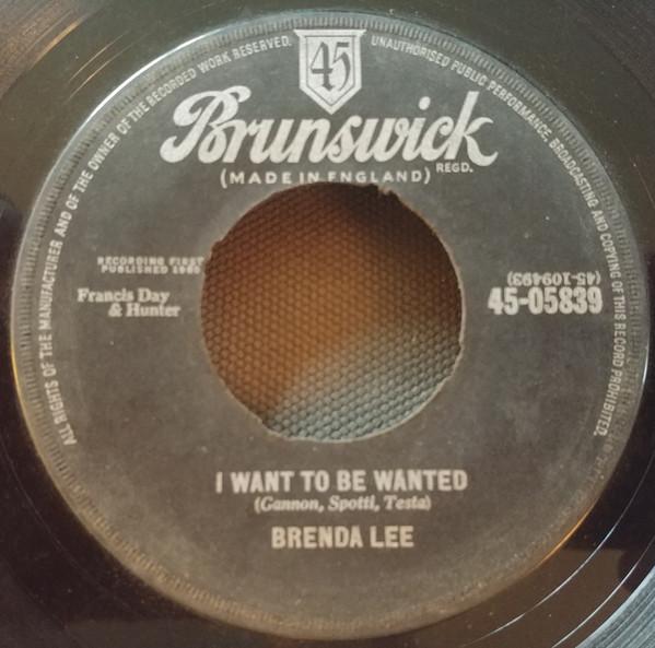 Brenda Lee – I Want To Be Wanted (1960) – Hoes