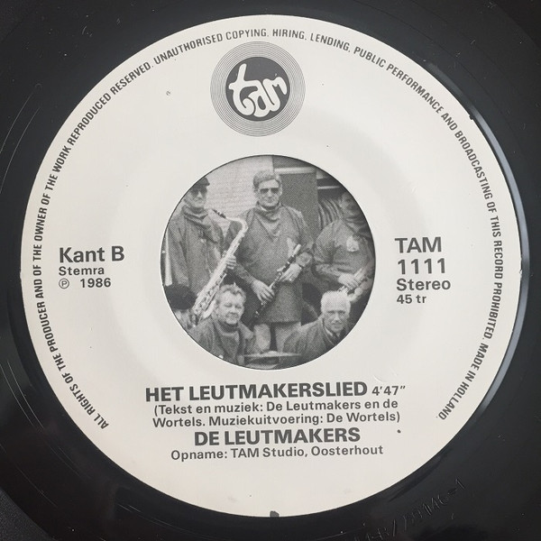 De Leutmakers – Het Leutmakerslied / Meej Z'n Alle (1986) – Hoes