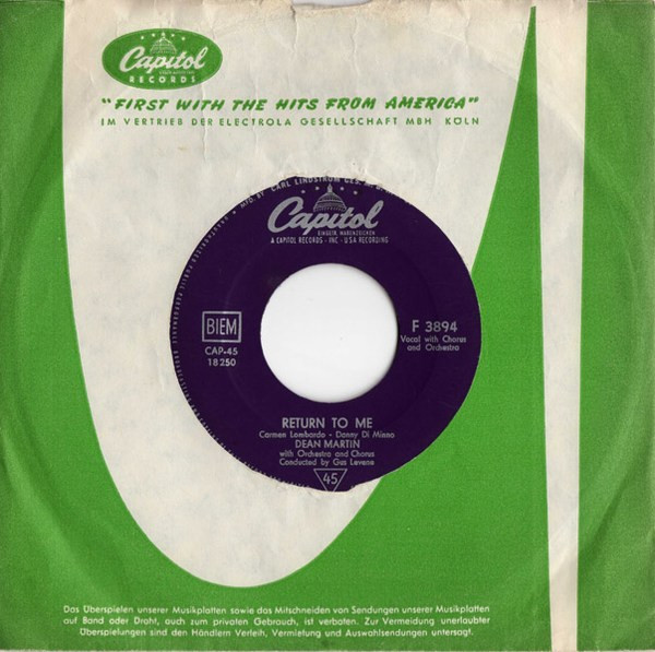 Dean Martin – Return To Me / Forgetting You (1958) – Hoes