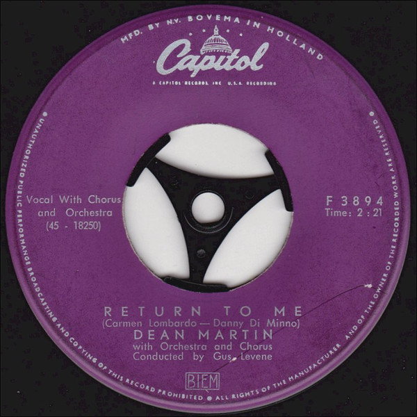 Dean Martin – Return To Me / Forgetting You (1958) – Hoes