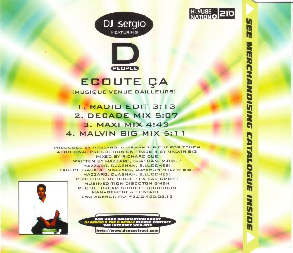 DJ Sergio & D People – Ecoute Ça (Musique Venue D'Ailleurs) (1998) – Hoes