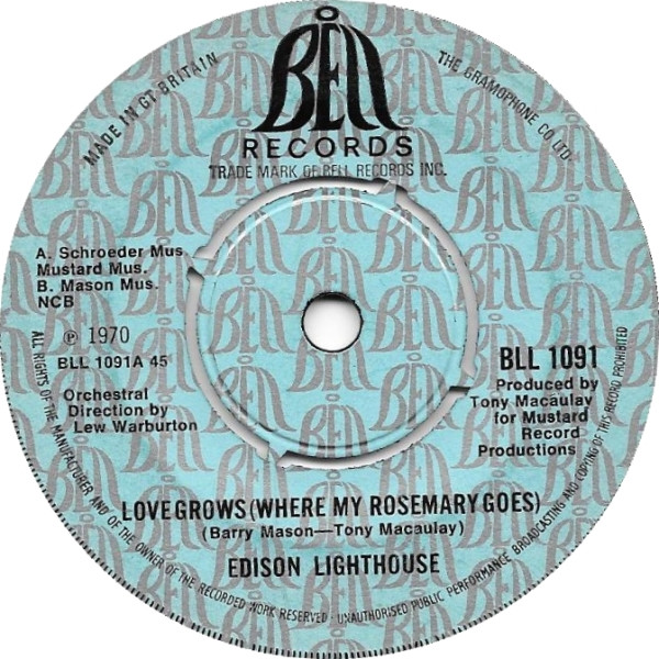 Edison Lighthouse – Love Grows (Where My Rosemary Goes) (1970) – Hoes
