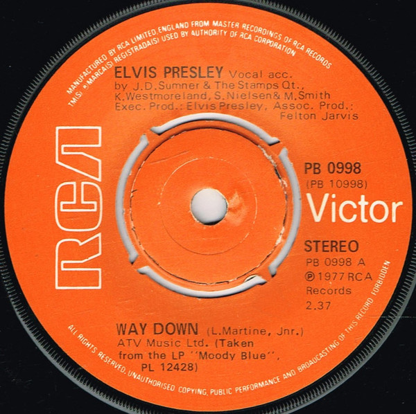 Elvis Presley – Way Down (1977) – Hoes