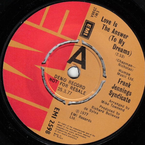 Frank Jennings Syndicate – Love Is The Answer (To My Dreams) (1977) – Hoes