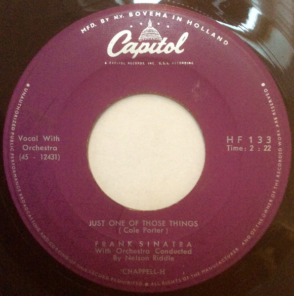 Frank Sinatra – Just One Of Those Things / I'm Gonna Sit Right Down And Write Myself A Letter (1958) – Hoes