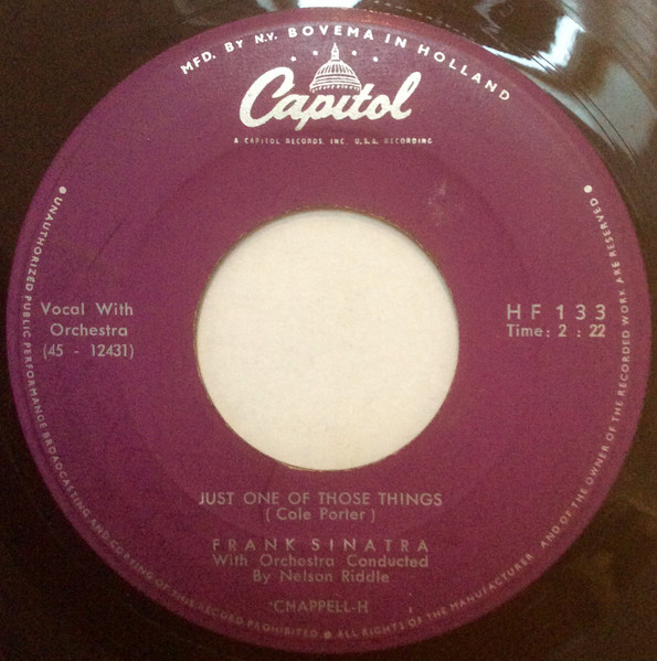 Frank Sinatra – Just One Of Those Things / I'm Gonna Sit Right Down And Write Myself A Letter (1958) – Hoes