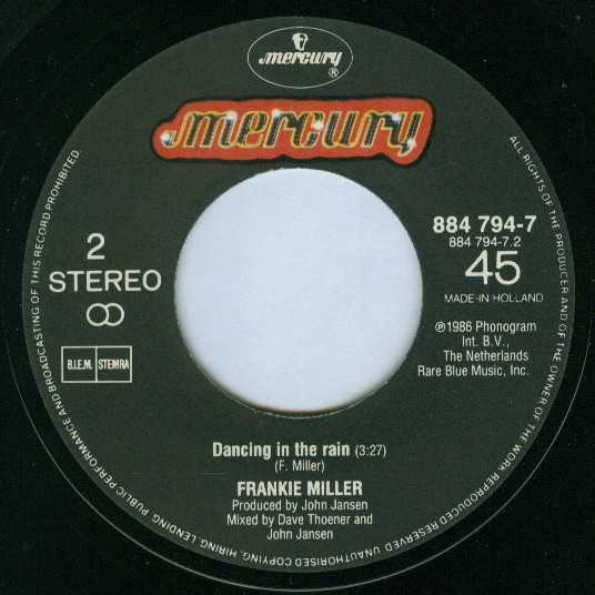 Frankie Miller – Gladly Go Blind / Dancing In The Rain (1986) – Hoes