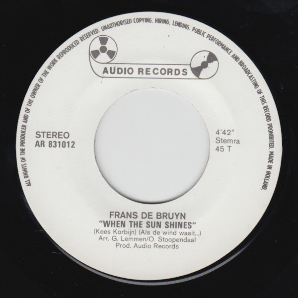 Frans de Bruyn – Als de Wind Waait Hoor Ik Je Stem (1983) – Hoes