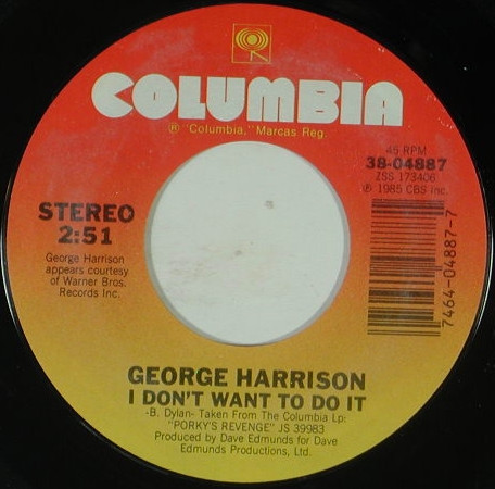 George Harrison – I Don't Want To Do It / Queen Of The Hop (1985) – Hoes