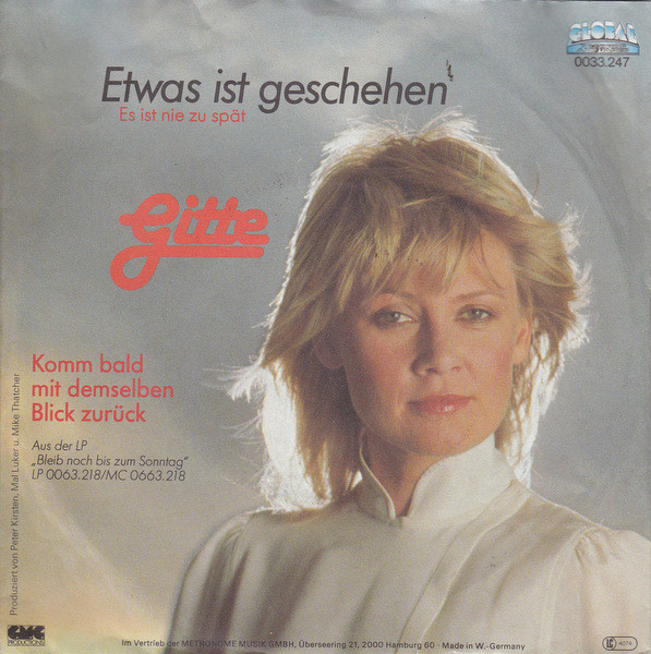 Gitte Hænning – Etwas Ist Geschehen (Es Ist Nie Zu Spät) (1981) – Hoes