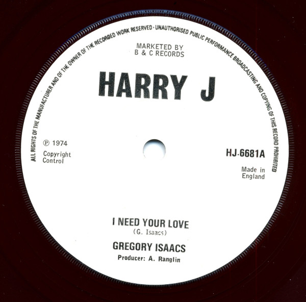 Gregory Isaacs – I Need Your Love (1974) – Hoes