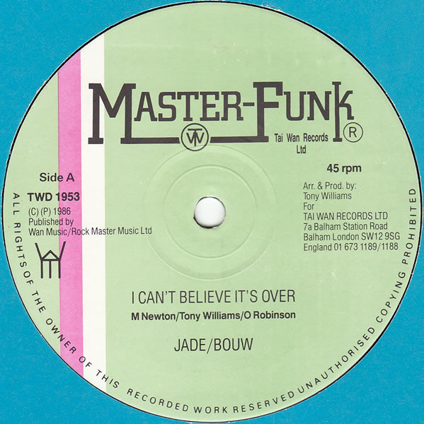 Jade (90) – I Can't Believe It's Over (1986) – Hoes