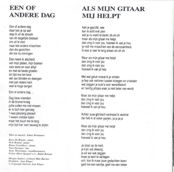 Johan Verminnen – Mooie Dagen - 20 Jaar Liedjes (1989) – Foto 2