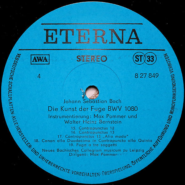 Johann Sebastian Bach – Die Kunst Der Fuge BWV 1080 (1985) – Hoes