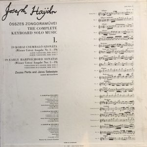 Joseph Haydn – The Complete Keyboard Solo Music 1. (1975) – Hoes