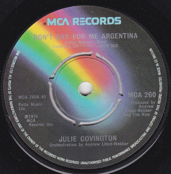 Julie Covington – Don't Cry For Me Argentina (1976) – Hoes